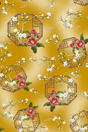 梅花印花华亿平台图片