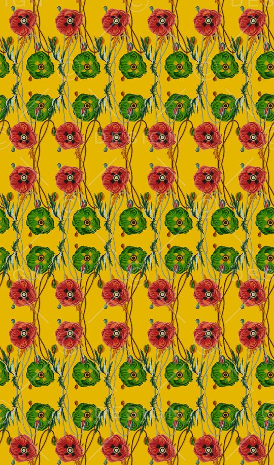 手绘花卉印花华亿平台图片