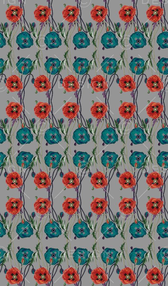 手绘花卉印花华亿平台图片