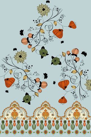 民族花卉印花华亿平台图片