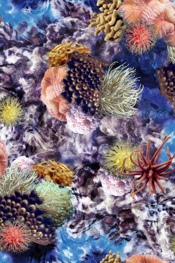 珊瑚印花华亿平台图片