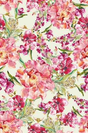 手绘花卉印花华亿平台图片