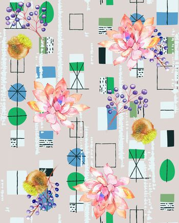 1074165-七彩色块底纹花枝绒球多肉-1