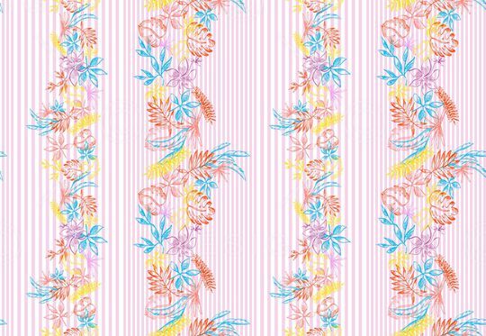 清爽底花卉印花华亿平台图片