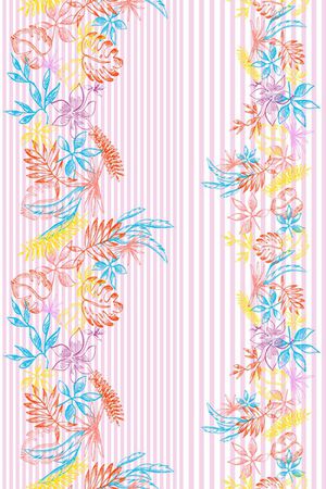 清爽底花卉印花华亿平台图片