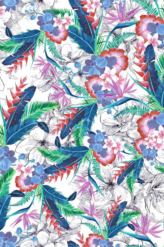 棕榈树印花华亿平台图片