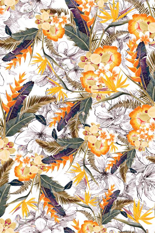 棕榈树印花华亿平台图片