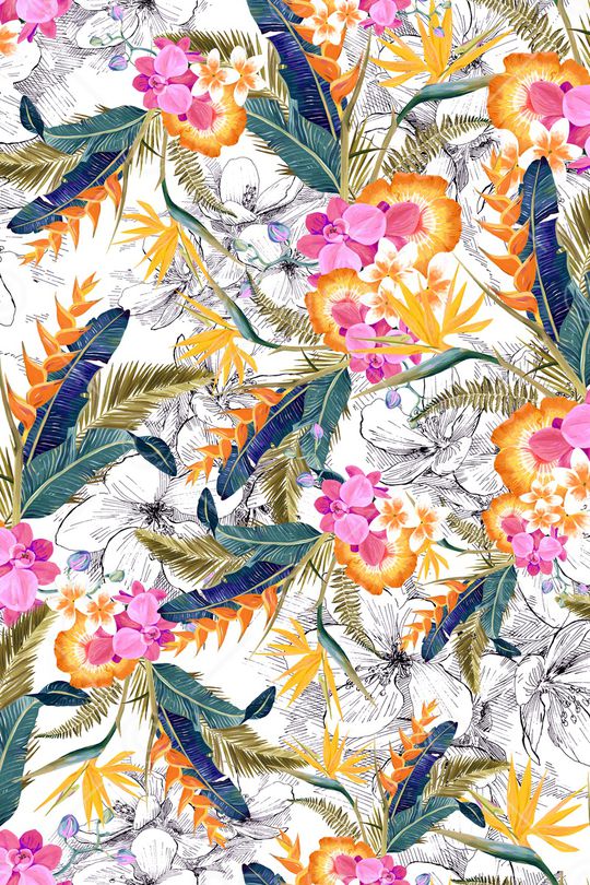 棕榈树印花华亿平台图片