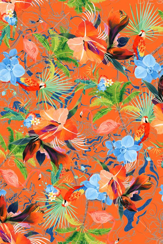 棕榈树印花华亿平台图片