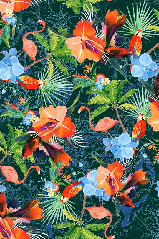 棕榈树印花华亿平台图片