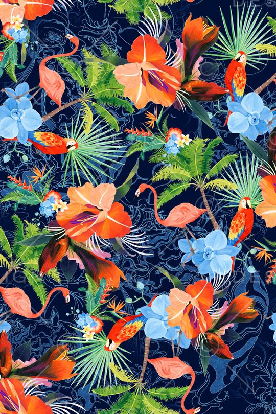 棕榈树印花华亿平台图片