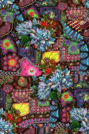 抽象印花华亿平台图片