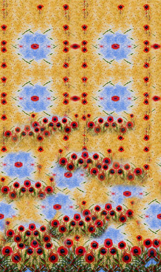 罂粟花印花华亿平台图片