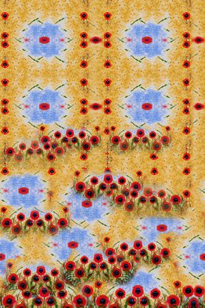 罂粟花印花华亿平台图片