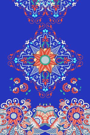 民族花卉印花华亿平台图片