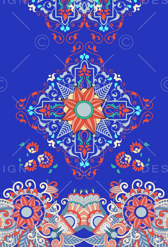 民族花卉印花华亿平台图片