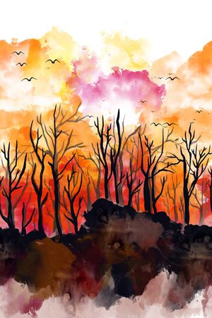 风景定位印花华亿平台图片