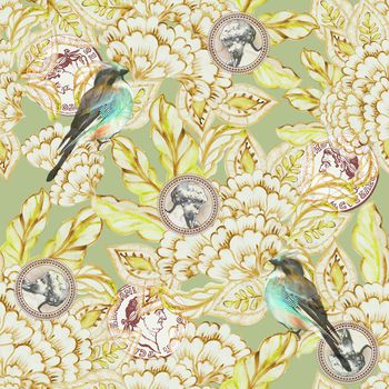 1075578-民族风花鸟钱币