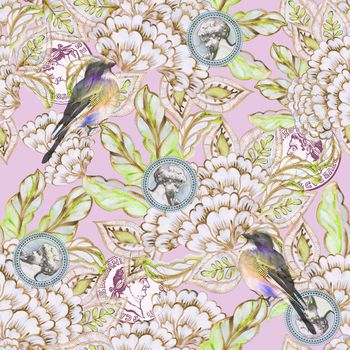 1075579-民族风花鸟钱币-1