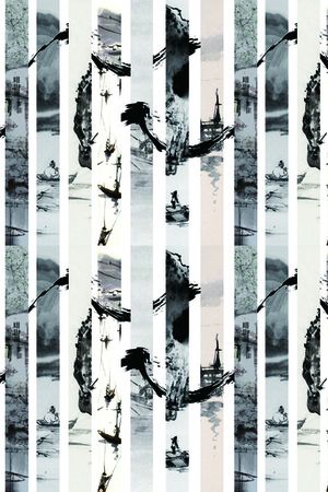 黑白条纹印花华亿平台图片