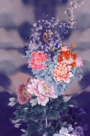 中国风定位花印花华亿平台图片