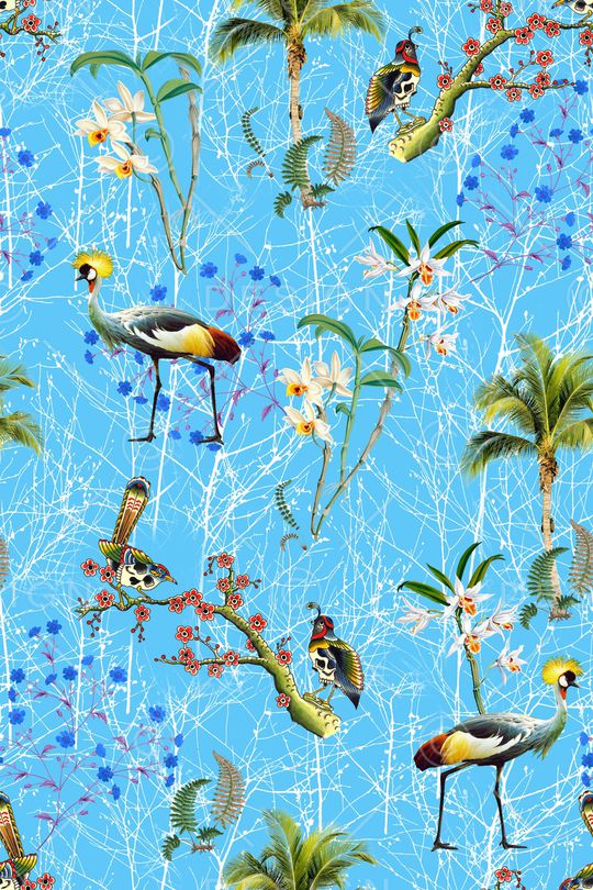 树枝印花华亿平台图片