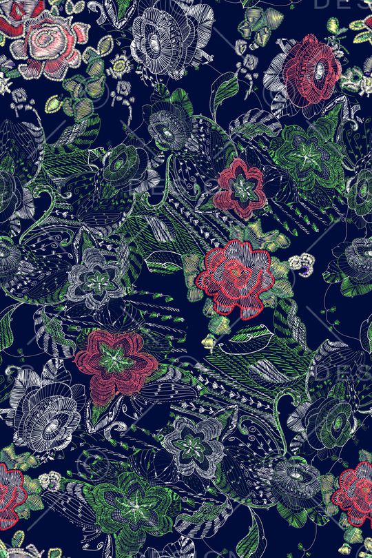 花卉印花华亿平台图片