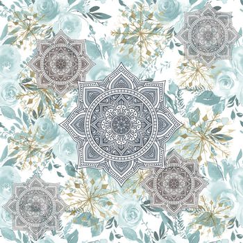 1077900-抽象水彩花曼陀罗-3