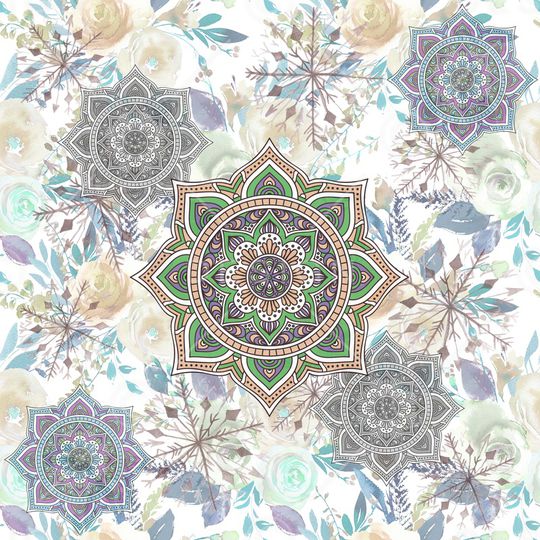 曼陀罗印花华亿平台图片