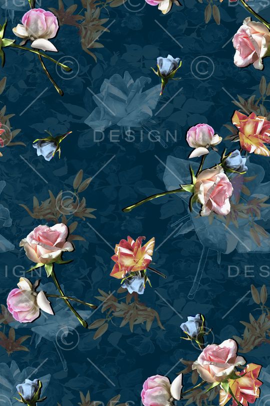 抽象花卉印花华亿平台图片