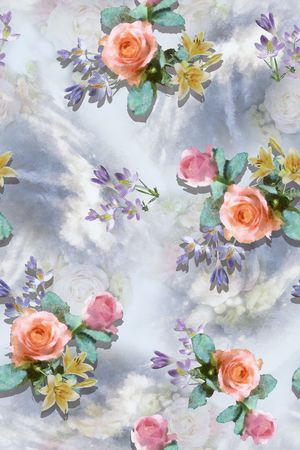 抽象花卉印花华亿平台图片