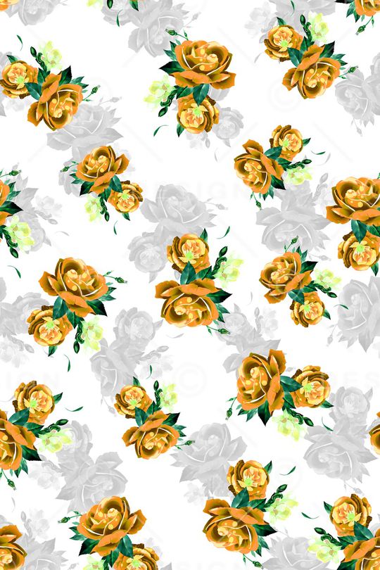 黑底花卉印花华亿平台图片