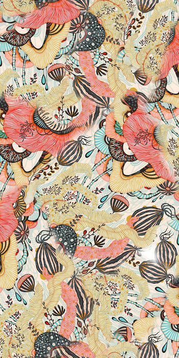 抽象花卉印花华亿平台图片