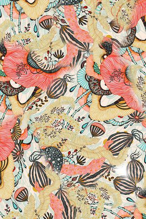 抽象花卉印花华亿平台图片