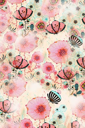 抽象花卉印花华亿平台图片