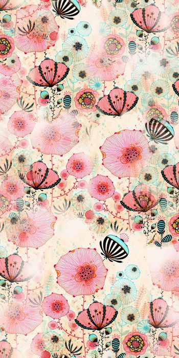 抽象花卉印花华亿平台图片