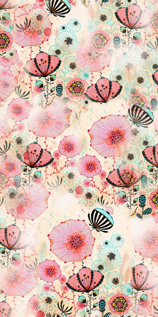 抽象花卉印花华亿平台图片