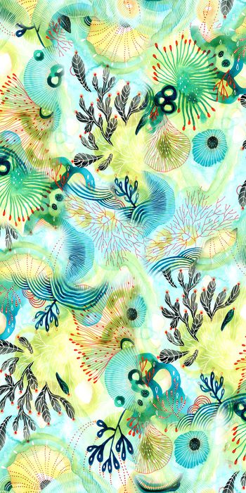 抽象花卉印花华亿平台图片