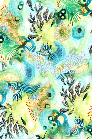 抽象花卉印花华亿平台图片