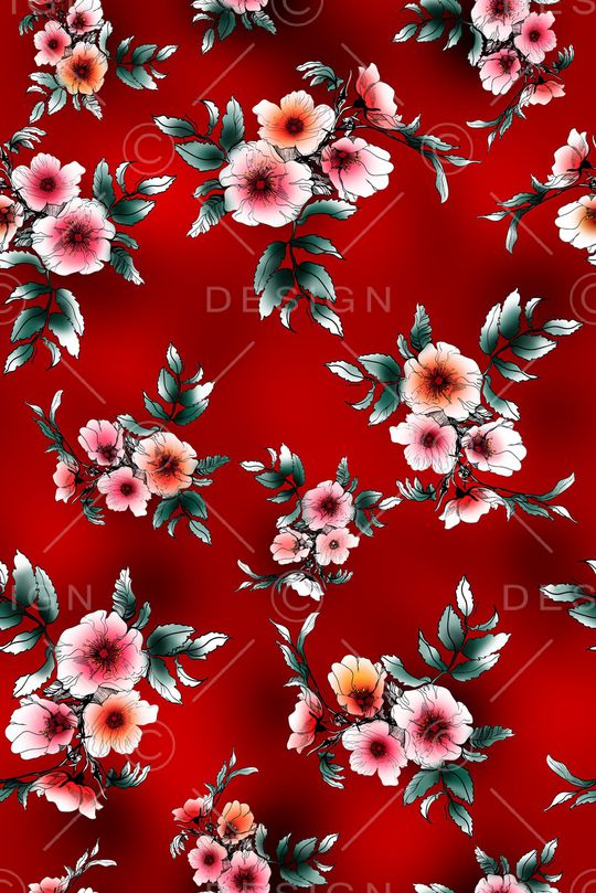 线条花卉印花华亿平台图片