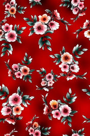 线条花卉印花华亿平台图片