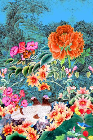 中国风印花华亿平台图片