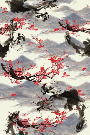 梅花印花华亿平台图片