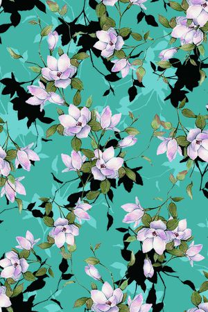 手绘花卉印花华亿平台图片