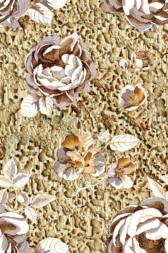 手绘花卉印花华亿平台图片