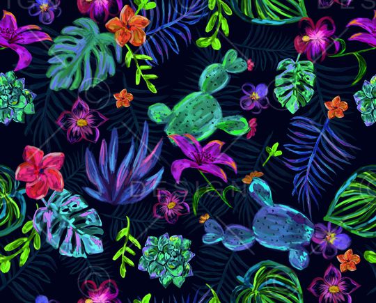 仙人掌印花华亿平台图片