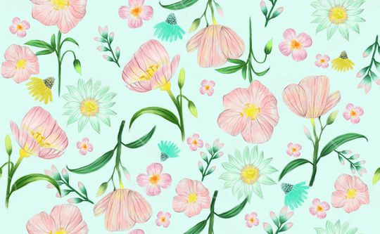 春夏花卉印花华亿平台图片