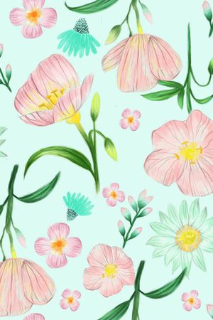 春夏花卉印花华亿平台图片