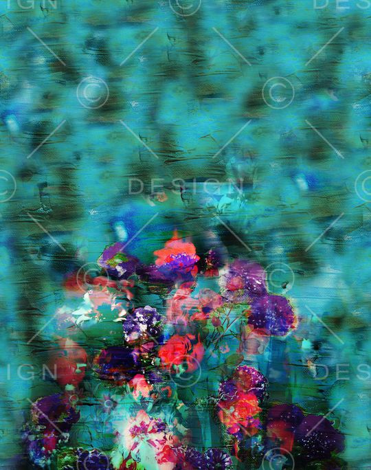 抽象花卉印花华亿平台图片