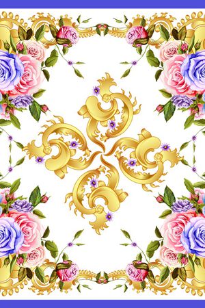 民族花卉印花华亿平台图片